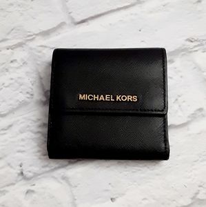 Michael Kors black saffiano leather small wallet